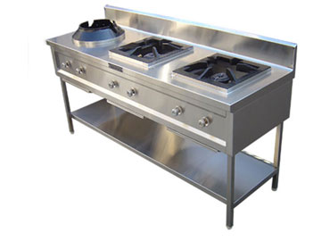 two burner range with chinese wok